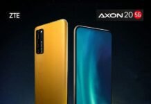 ZTE Axon 20 5G Extreme mobiltelefon Aranytokozású ZTE Axon Extreme mobiltelefon